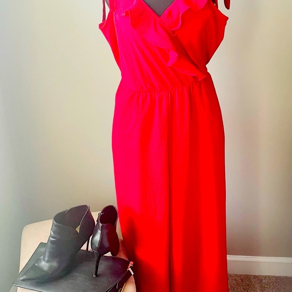 As U Wish Red ruffled jumpsuit/jumper - Picture 2 of 4